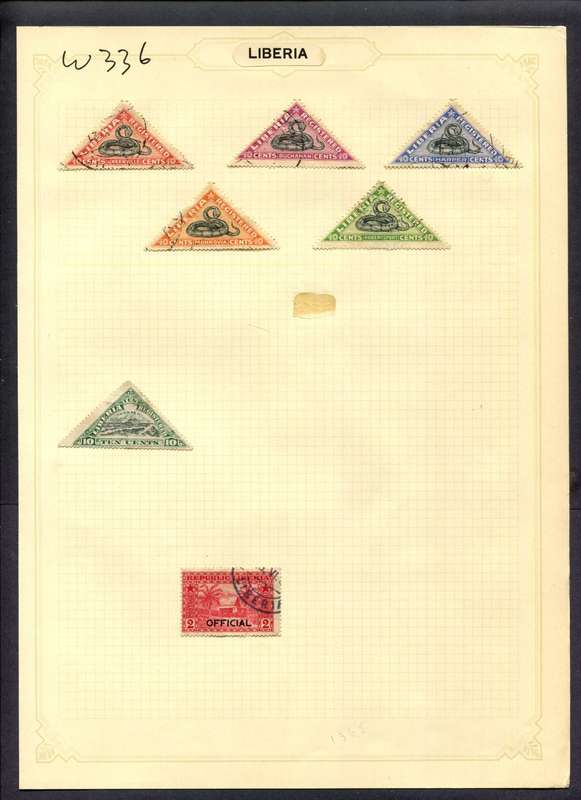 Liberia - 7 Stamps Mounted (Hinged) On Album Page