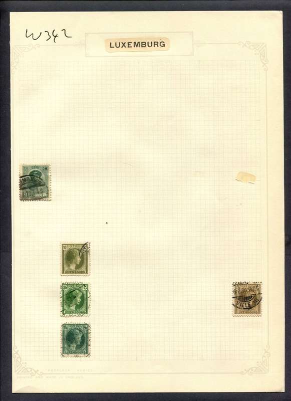 Luxembourg - 5 Stamps Mounted (Hinged) On Album Page