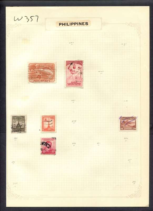 Philippines - 6 Stamps Mounted (Hinged) On Album Page