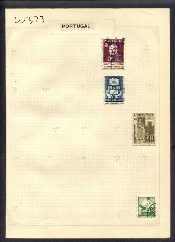Portugal - 4 Stamps Mounted (Hinged) On Album Page