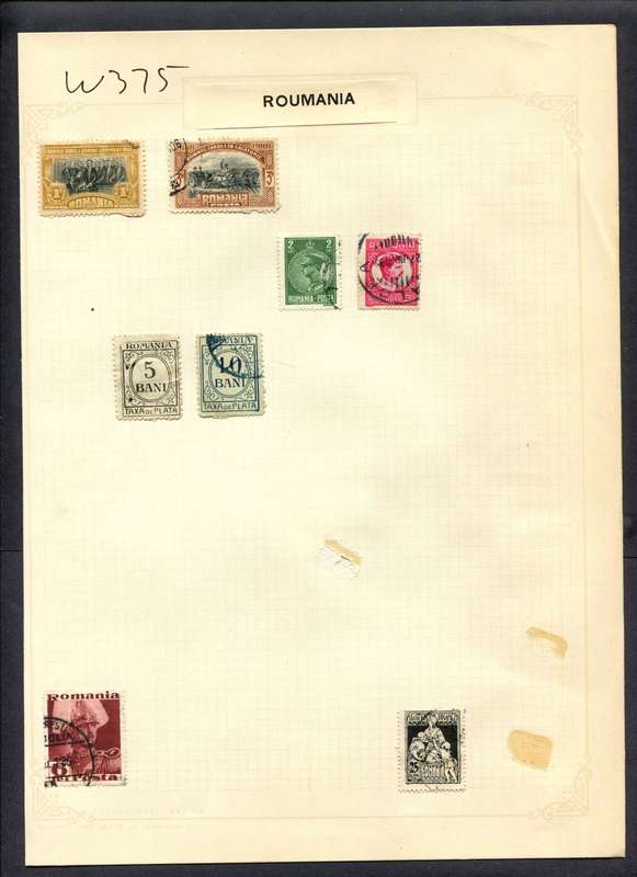 Romania - 8 Stamps Mounted (Hinged) On Album Page