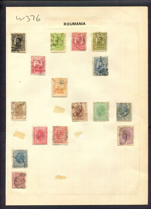 Romania - 16 Stamps Mounted (Hinged) On Album Page