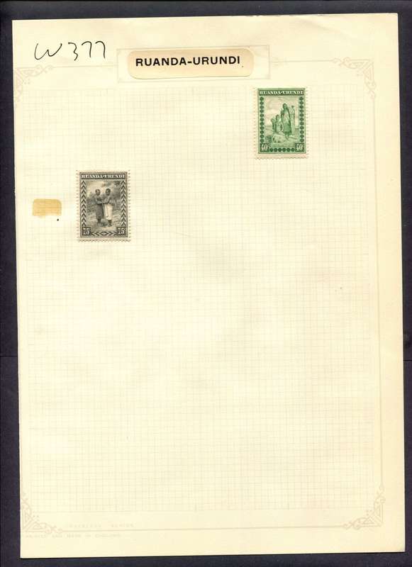 Ruanda-Urundi - 2 Stamps Mounted (Hinged) On Album Page