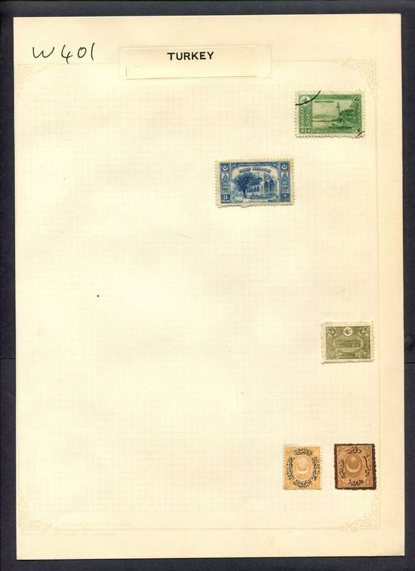 Turkey - 5 Stamps Mounted (Hinged) On Album Page