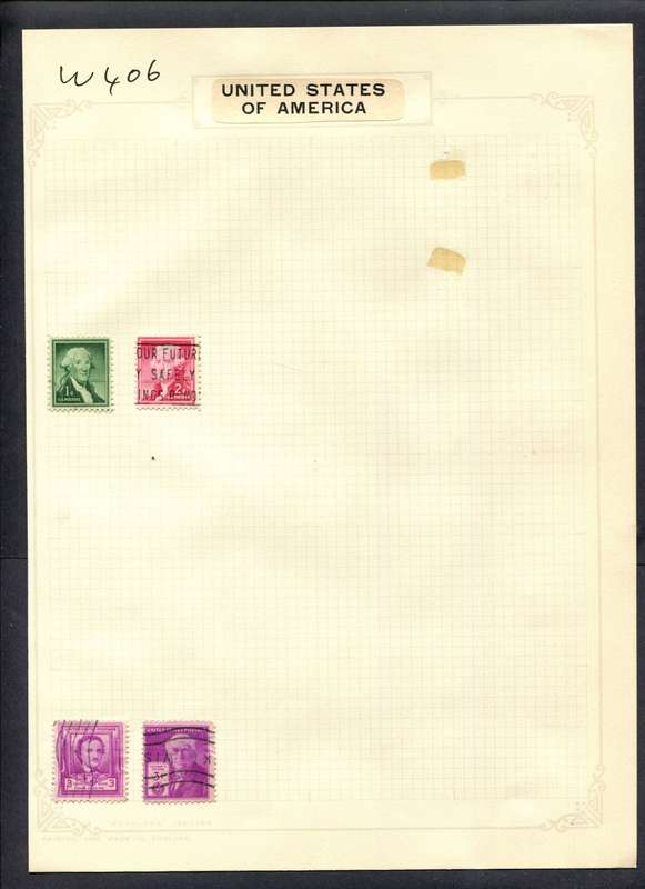 USA - 4 Stamps Mounted (Hinged) On Album Page