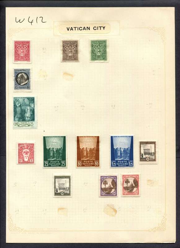 Vatican - 13 Stamps Mounted (Hinged) On Album Page