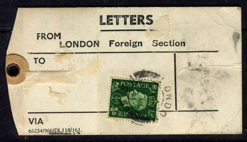 Great Britain - Block of 4 Dark Blue 1939 10/-`s Used On Parcel Ticket