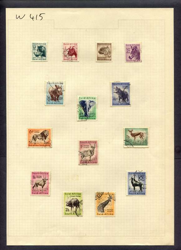 Union of SA - 14 Stamps Mounted (Hinged) on Album Page