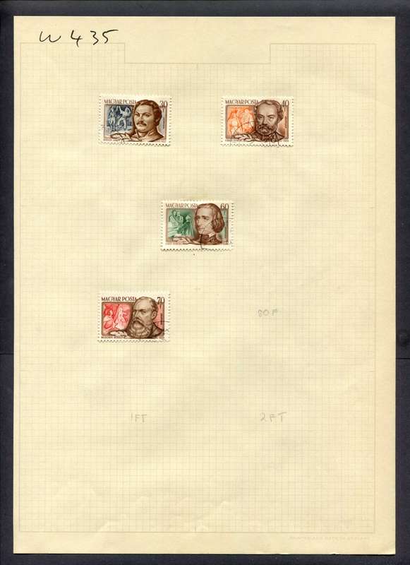 Hungary - 4 Stamps Mounted (Hinged) on Album Page