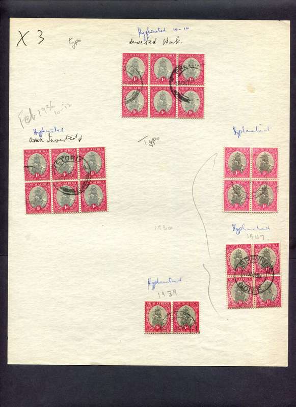 Union of SA - 22 Stamps Mounted (Hinged) On Album Page