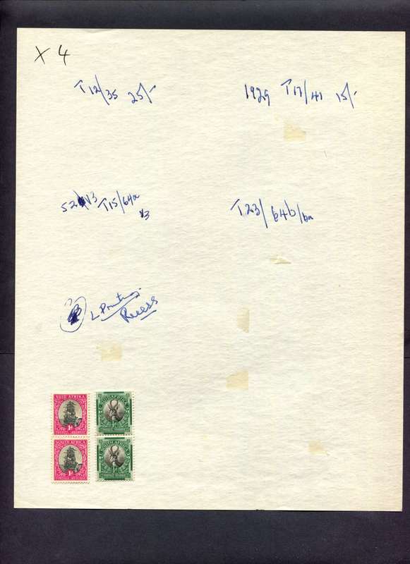 Union of SA - 4 Stamps Mounted (Hinged) On Album Page