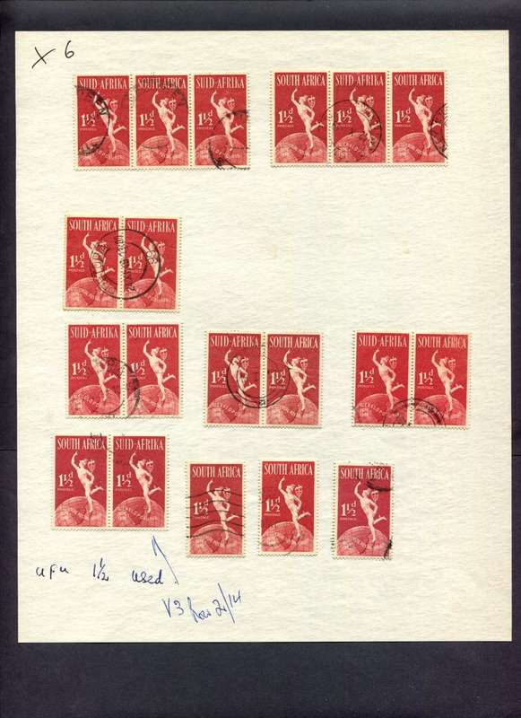 Union of SA - 19 Stamps Mounted (Hinged) On Album Page