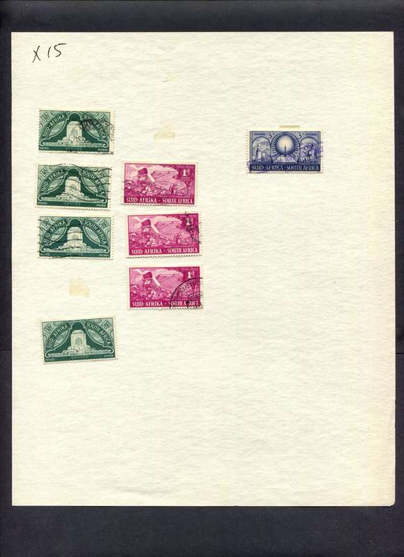 Union of SA - 8 Stamps Mounted (Hinged) On Album Page