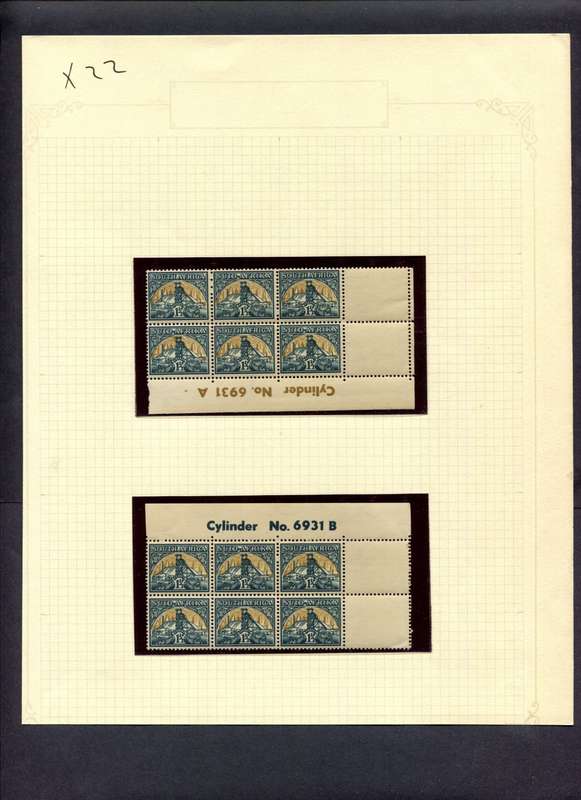 Union of SA - 2 Control Blocks Mounted (Hinged) On Album Page