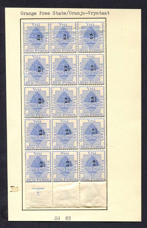 Orange Free State - 1896 Block of 15 - MNH/MM