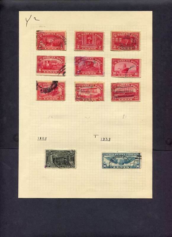 USA - 11 Stamps Mounted (Hinged) On Old Album Page