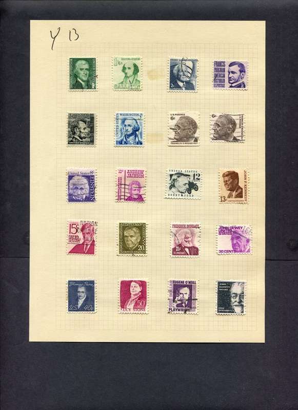 USA - 20 Stamps Mounted (Hinged) On Old Album Page