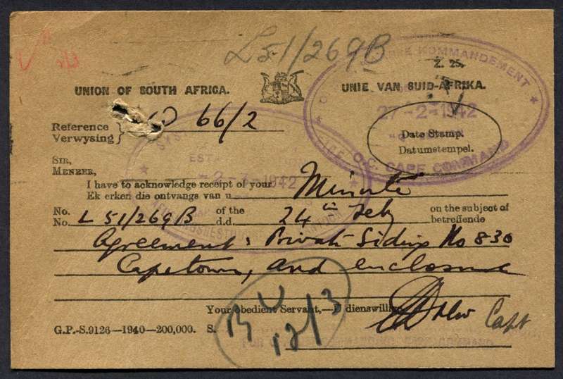 Union of SA - Post Card