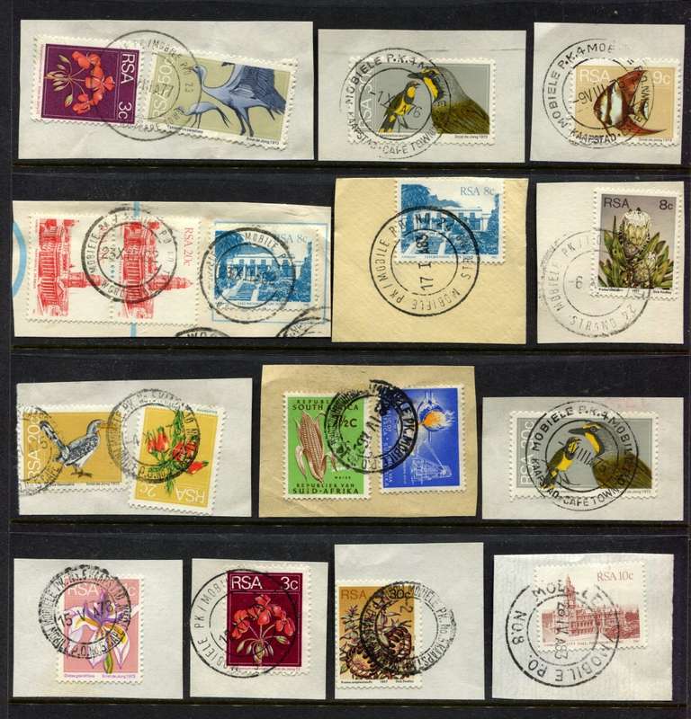 RSA - 46 Mobile Post office Cancels on Various Stamps on Pieces - All Scanned