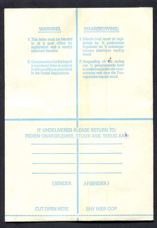 RSA - Registered Cover - Send From Mobile Post Office - Kimberley
