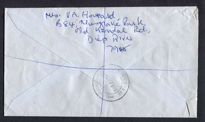 RSA - Registered Cover - Send From Mobile Post Office - Cape Town