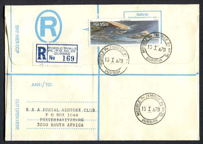 RSA - Registered Cover - Send From Mobile Post Office - Durban