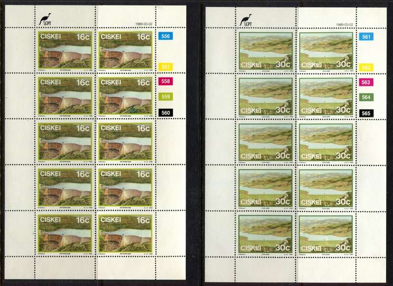 Ciskei - Dams - Set of 4 Full Sheets of 10 - 1989 - MNH