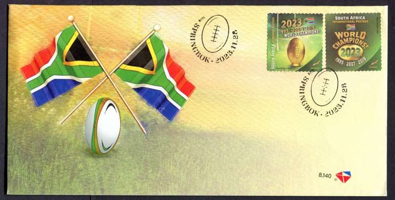 RSA - World Cup Rugby Winners - FDC no. 8.140 - 2023