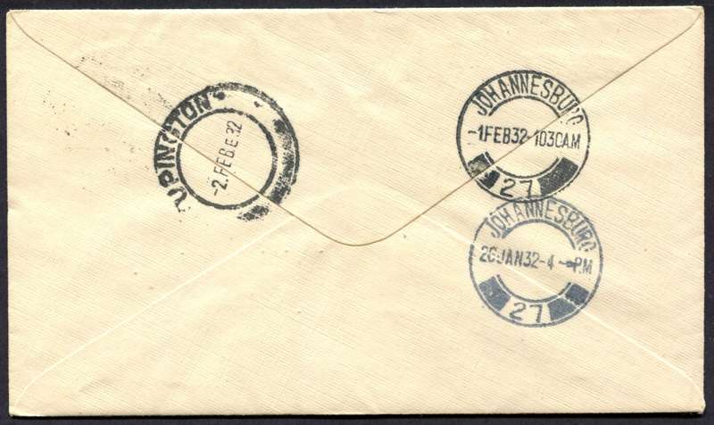 Union of SA - Flight Cover - Germiston Station to Upington