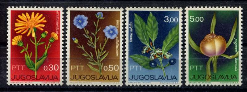 Yugoslavia - Plants - 1967 - Part Set of 4 - MNH