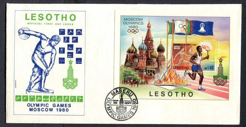 Lesotho - Miniature Sheet FDC - 1980