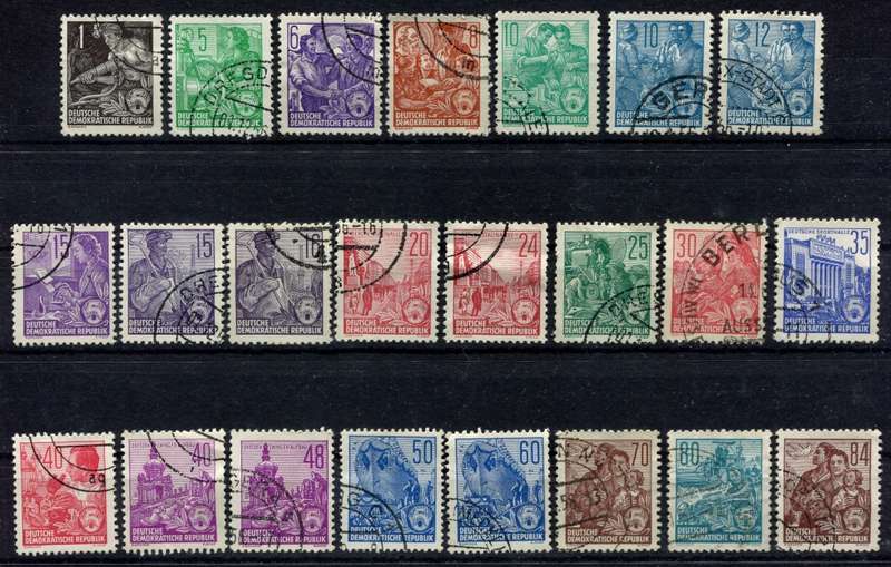 Germany/DDR - 1953 - Used - Background in Lines