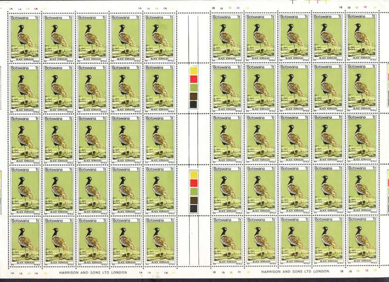 Botswana - Birds - 1t Full Sheet 50 -1978 - MNH