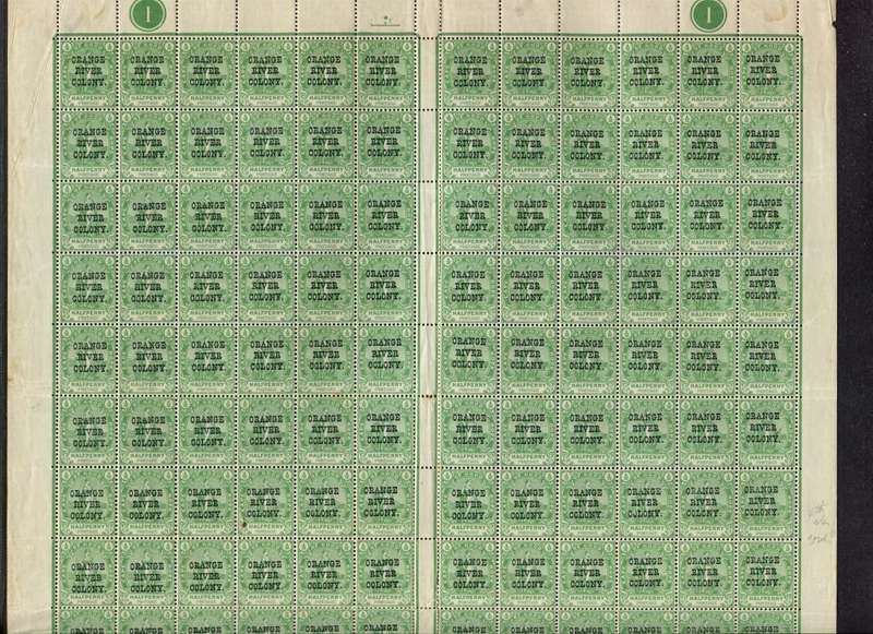 Orange River Colony - Half Sheet of 120 - MNH - Some Toning,Creasing and Separation