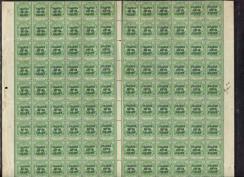 Orange River Colony - Half Sheet of 120 - With Variety - MNH - Some Toning,Creasing and Separation