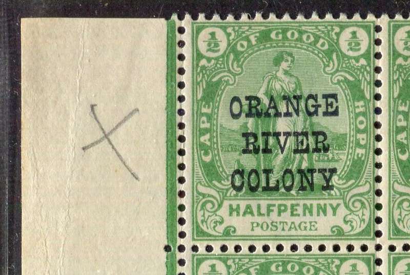 Orange River Colony - Half Sheet of 120 - With Variety - MNH - Some Toning,Creasing and Separation