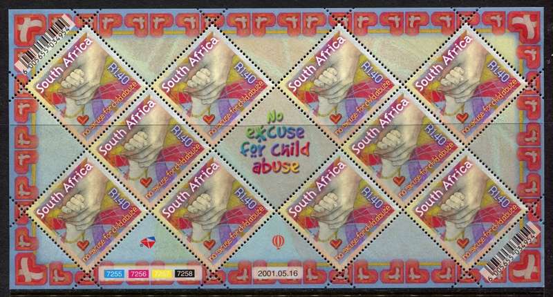 RSA - Sheet of 10 - 2001 - MNH