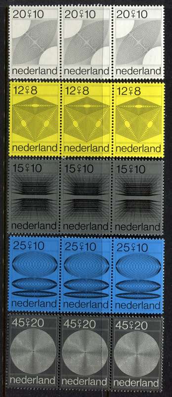 Netherlands - Set of 5 Strips of 3 - 1970 - MNH
