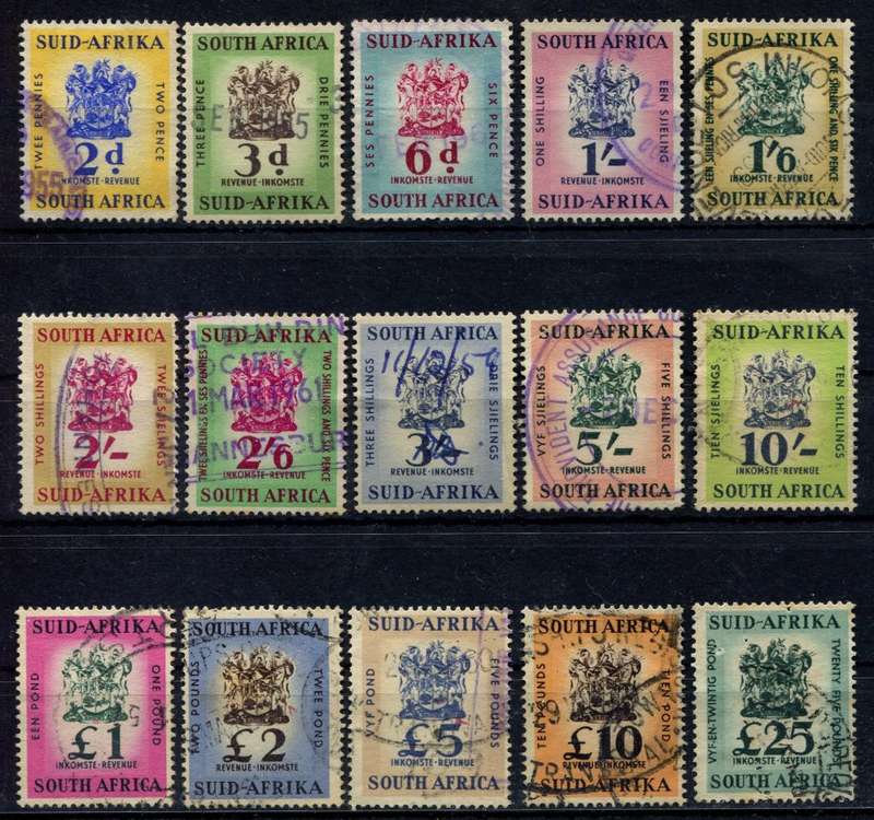Union of SA - Revenue - 1954/60 - Used - 25 Pound With Pin Holes