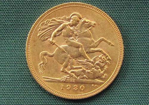 1930 SA One Pound Gold Sovereign EF+/UNC
