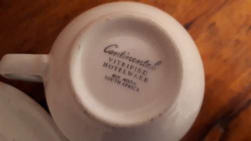CONTINENTAL VITRIFIED HOTELWARE South Africa Espresso Cup and Saucer - Duo (10 available)