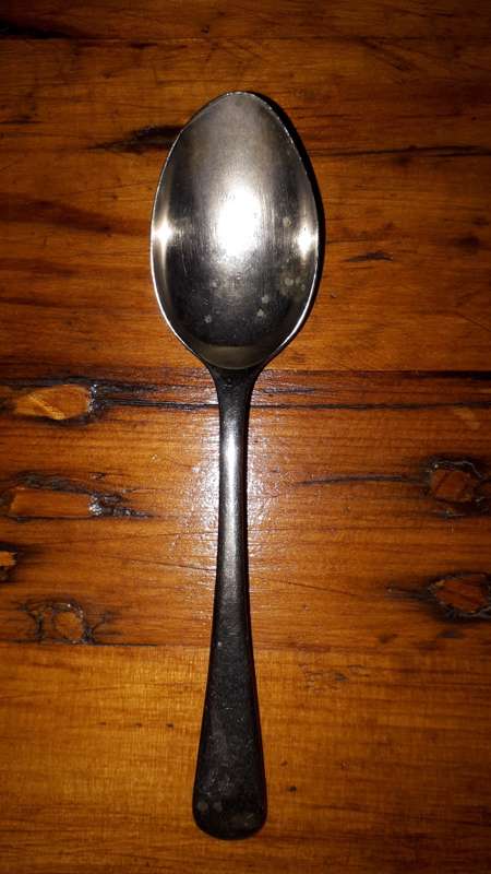 A NICKEL SILVER teaspoon
