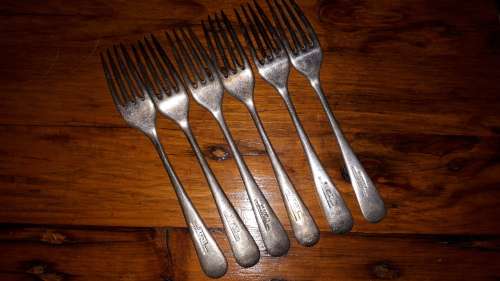 SET OF SIX VINTAGE SHEFFIELD SILVER PLATED Dinner Forks