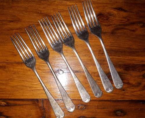 SET OF SIX VINTAGE SHEFFIELD SILVER PLATED Dinner Forks