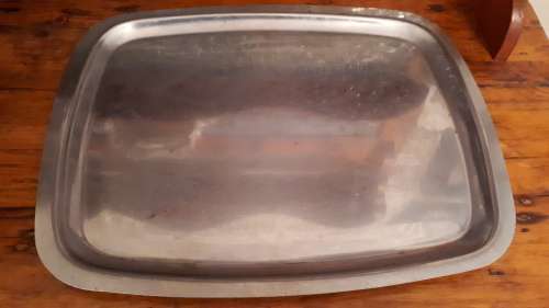 LARGE VINTAGE RECTANGULAR STAINLESS STEEL Serving Tray