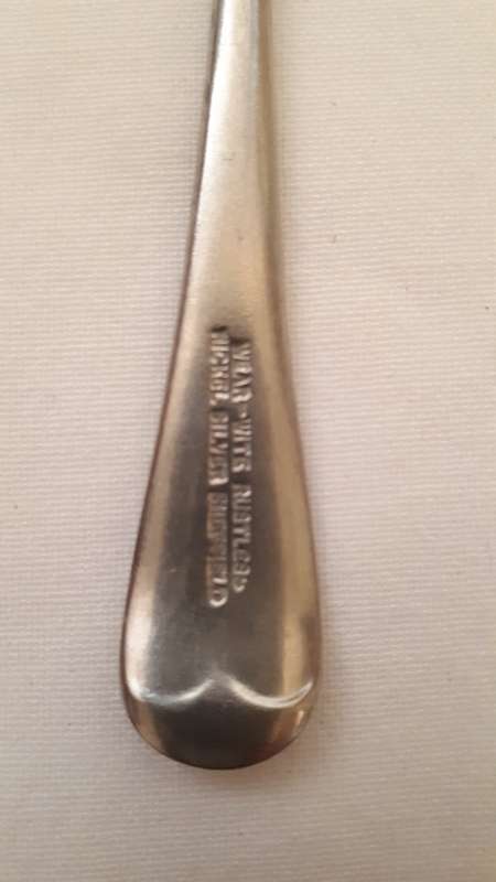 VINTAGE WEAR WITE RUSTLESS NICKEL SILVER SHEFFIELD SUGAR SPOON