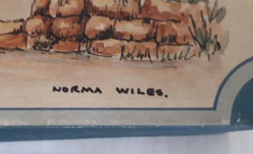 VINTAGE COMPLETE AND BOXED SET OF PLACEMATS AND COASTERS  SA ARTIST NORMA WILES
