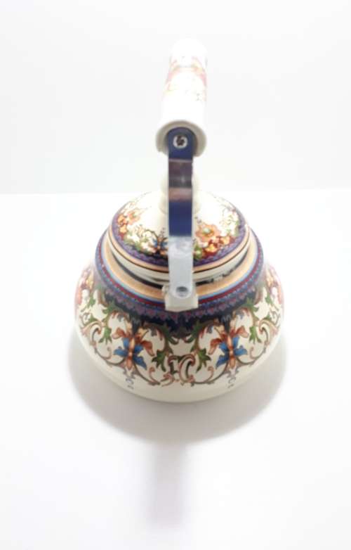 Decorated Enamel Kettle  2 litre Capacity