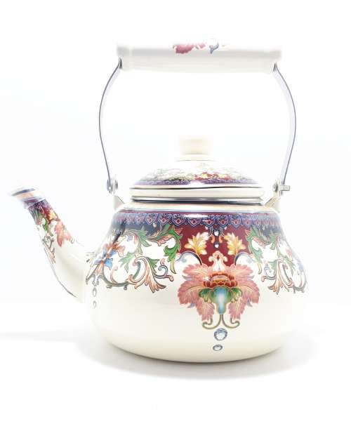Decorated Enamel Kettle  2 litre Capacity