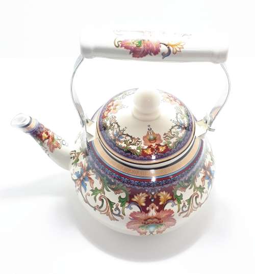 Decorated Enamel Kettle  2 litre Capacity